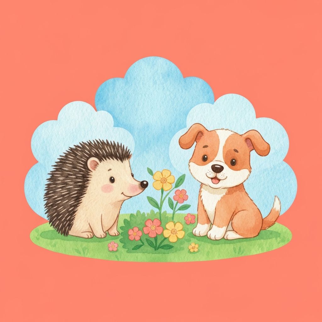 Personajes del libro: un zorrito, un buho, un conejito y un erizo