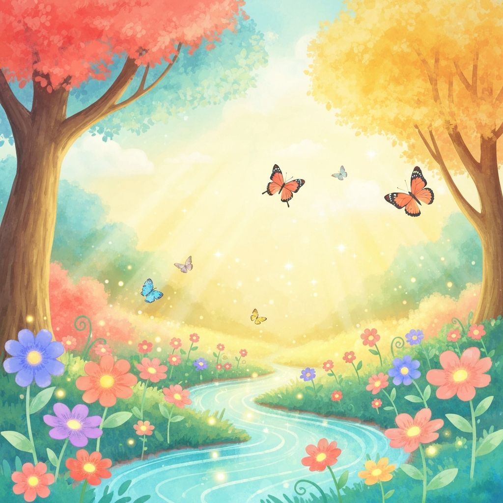 Escena magica del bosque encantado del libro